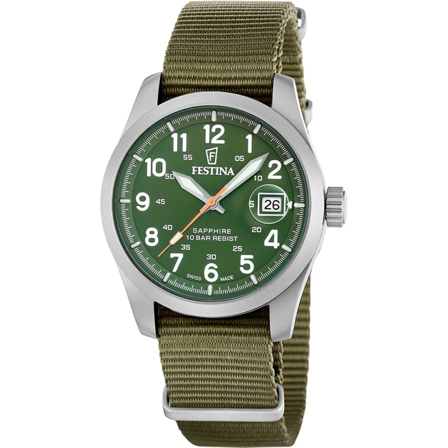 Festina Swiss Field Nato Date Olive / Vert Festina Swiss Field Nato Date Olive / Vert - F20082/2