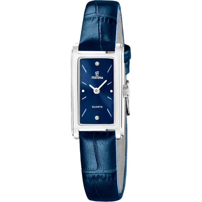 Festina Mademoiselle Square Leder Blau / Silbrig  - F20769/4