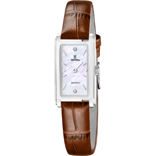 Festina Mademoiselle Square Leder Braun / Silbrig  - F20769/2