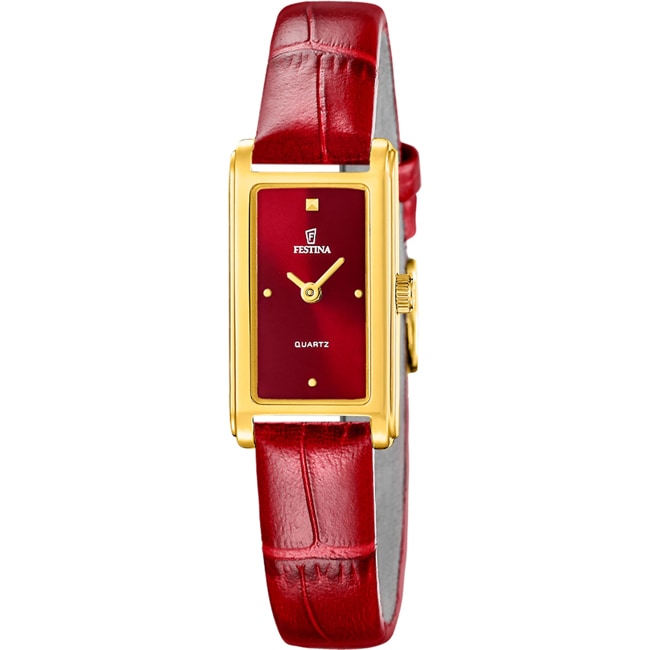 Festina Mademoiselle Square Leather Red / Gold  - F20770/3