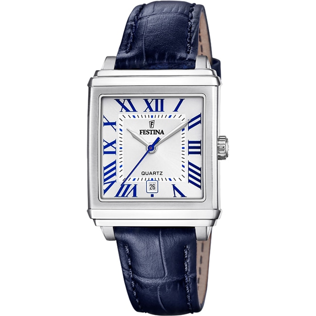 Festina On The Square Lady Date Leather Blue / Silvery - F20682/2
