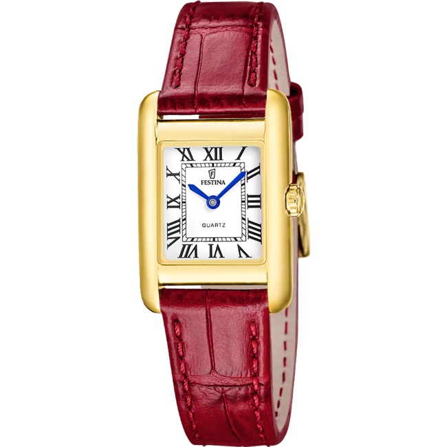 Festina On The Square Lady en cuir Rouge / Doré & Argenté - F20774/1