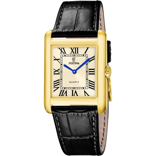 Festina On The Square Leder Schwarz / Goldig  - F20772/2