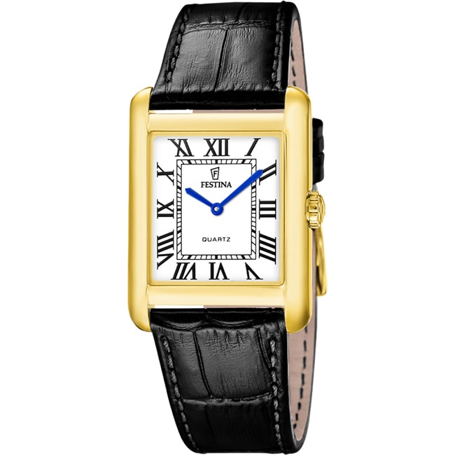 Festina On The Square Leder Schwarz / Goldig & Weiss - F20772/1