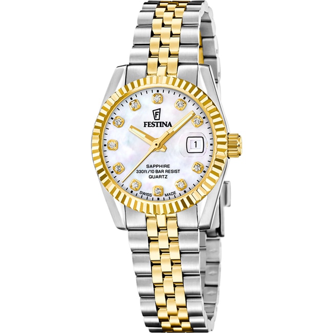 Festina Swiss Classic Steel Bicolor / Perlmutt 29mm - F20088/1