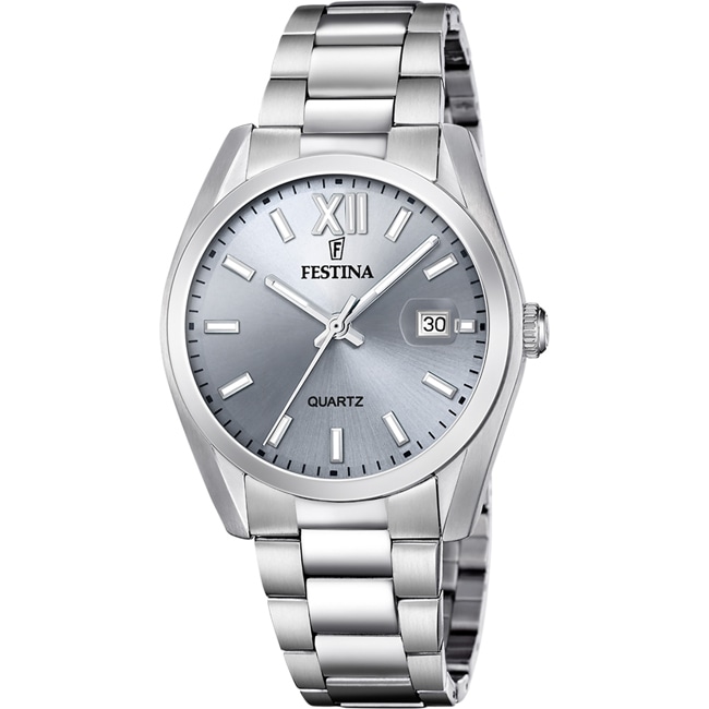 Festina Classic Date Silvery / Grey Blue 40mm - F20707/1