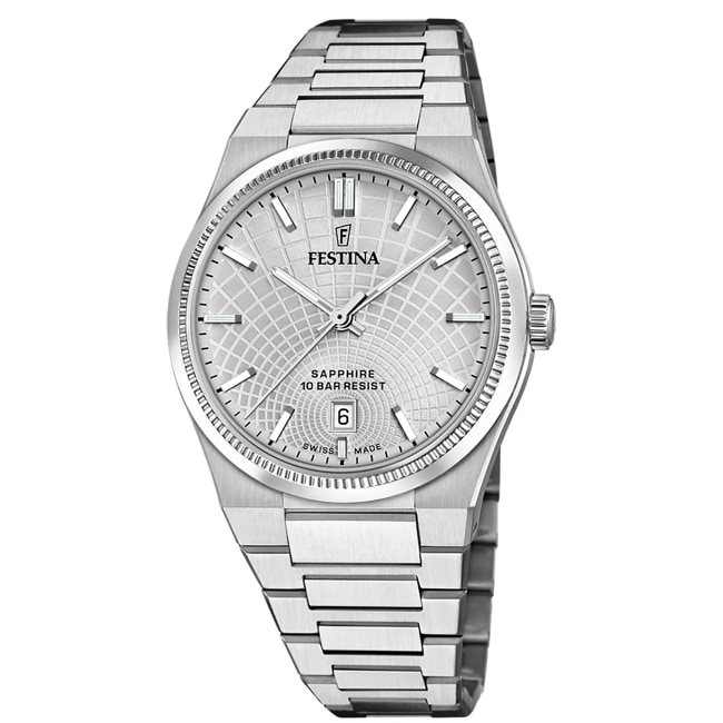 Festina Swiss Rivé Date 40mm Silvery  - F20051/2