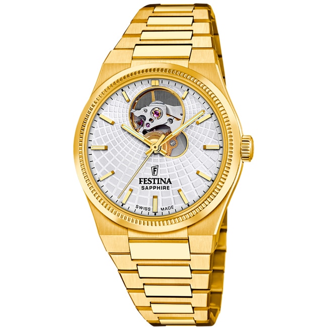 Festina Swiss Rivé Open Heart 35 Goldig / Silbrig - F20064/1