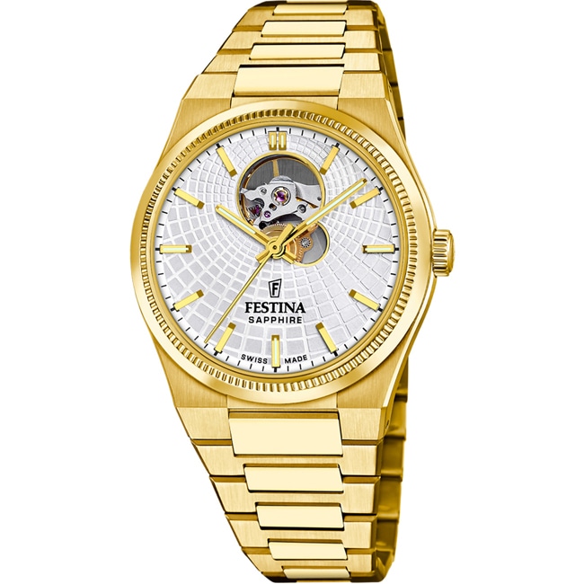 Festina Swiss Rivé Open Heart 40 Doré / Argenté - F20062/1