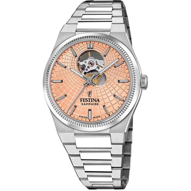 Festina Swiss Rivé Open Heart 40 Argenté / Rose - F20053/6