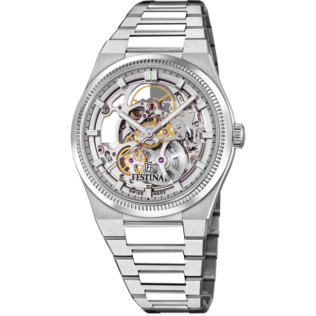 Festina Swiss Rivé Skeleton Silbrig - F20069/1