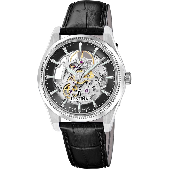 Festina Swiss Rivé Skeleton Silbrig / Schwarz - F20095/3