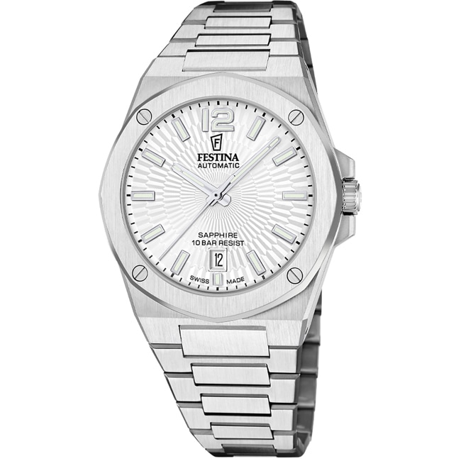 Festina Swiss Vallée Automatik Silbrig / Weiss - F22004/1