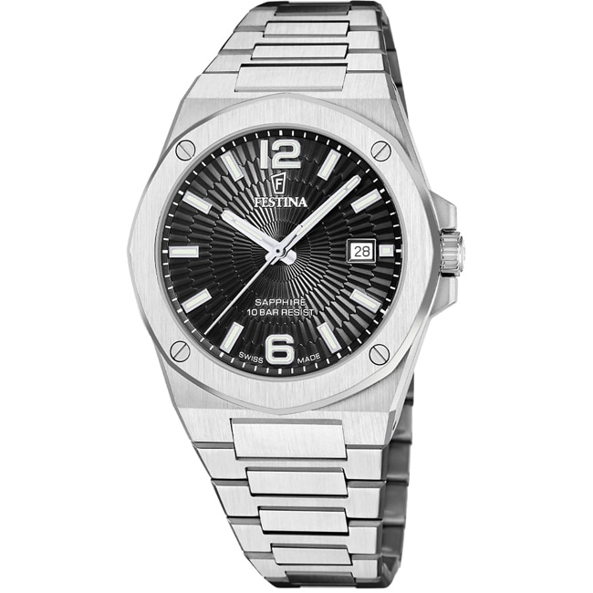 Festina Swiss Vallée Date Argenté / Noir - F22000/4