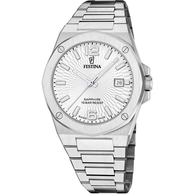 Festina Swiss Vallée Date Argenté / Blanc - F22000/1