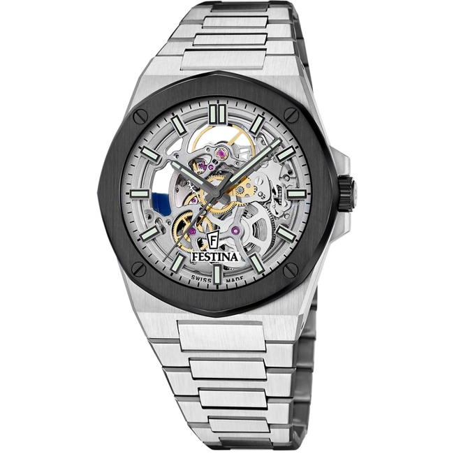 Festina Swiss Vallée Skeleton Silbrig / Schwarz - F22008/1