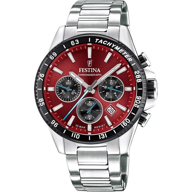Festina Timeless Chrono Silbrig / Rot - F20560/7