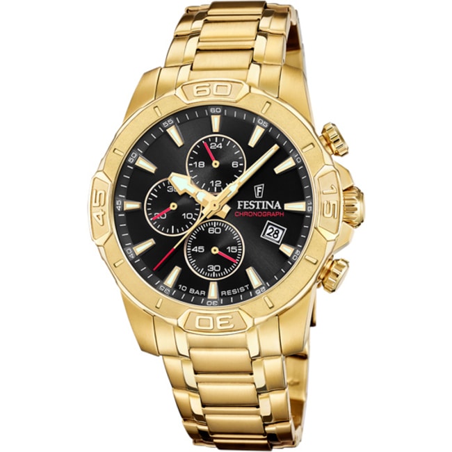 Festina Timeless Chronograph Golden / Black 45mm - F20705/4