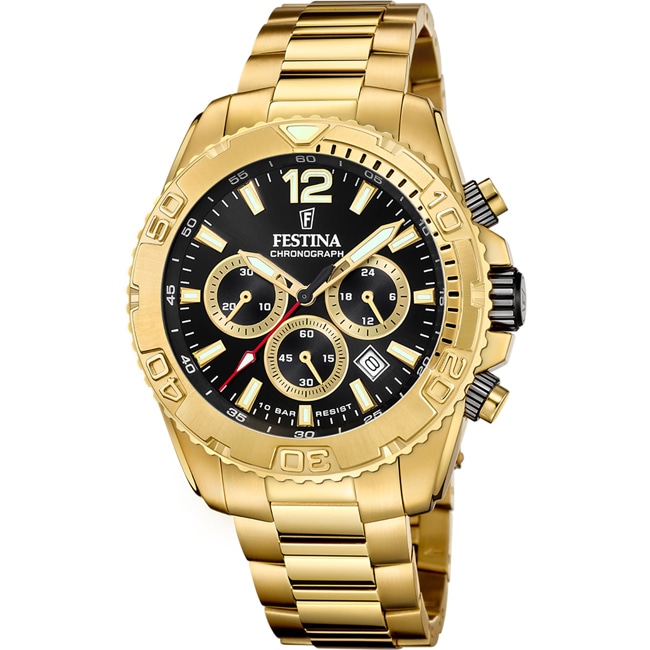 Festina Timeless Chronograph Goldtone / Black 45mm - F20684/4