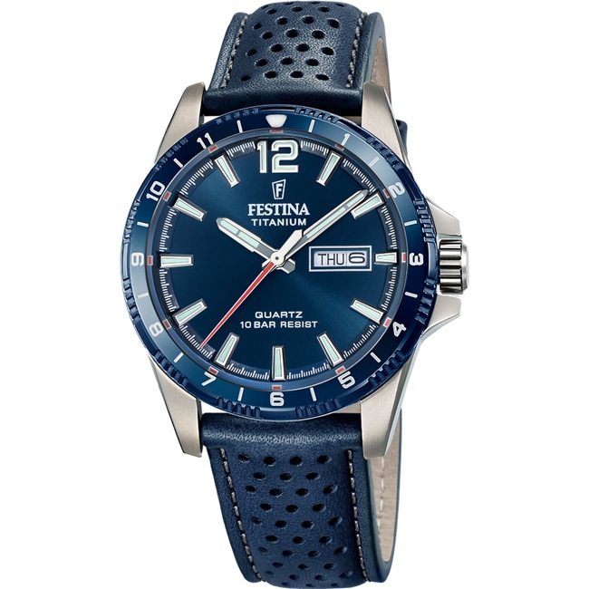 Festina Titanium Leder Day Date 43mm - F20699/2