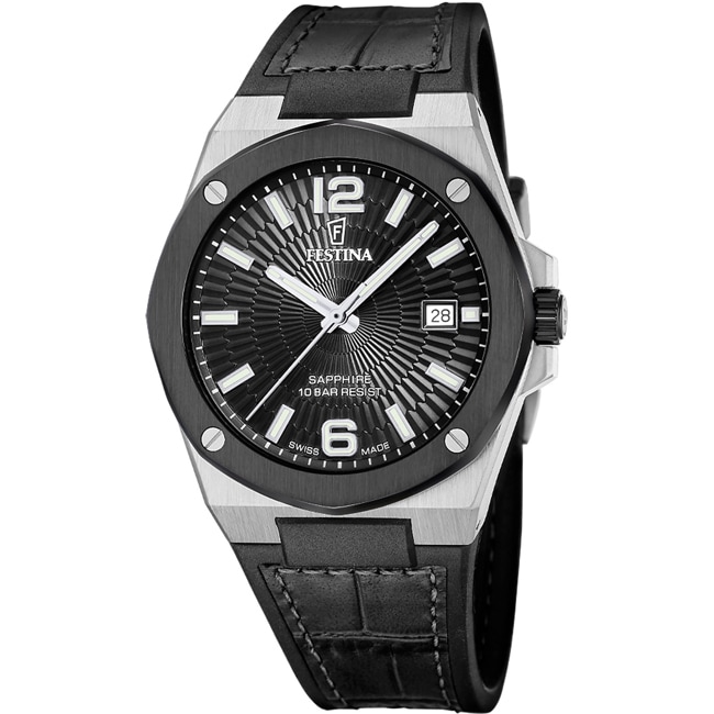 Festina Swiss Vallée Date Schwarz / Silbrig - F22001/4