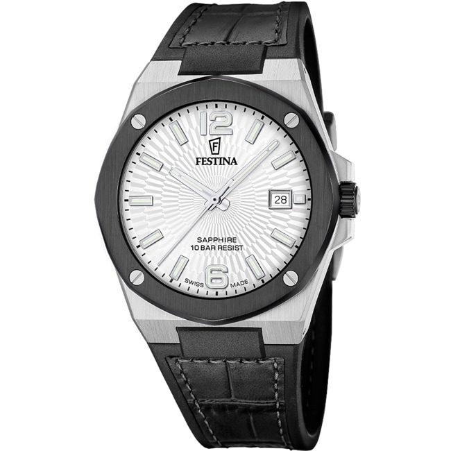 Festina Swiss Vallée Date Silbrig / Schwarz - F22001/1