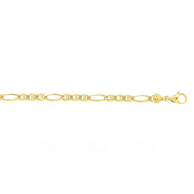 Collier Bâton gourmette Figaro or jaune 750/18 ct 6mm - 532.6