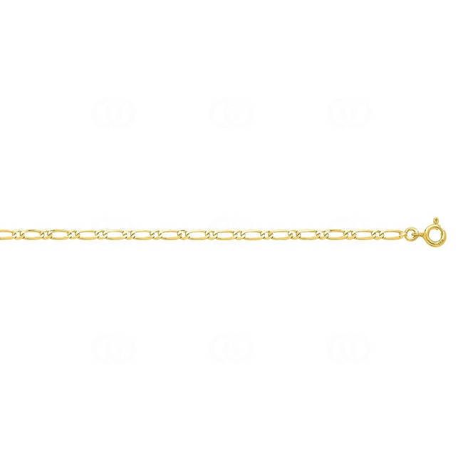 Extra Flat Figaro Chain 1+1 750/18 K Yellow Gold 2.5mm - 518.25