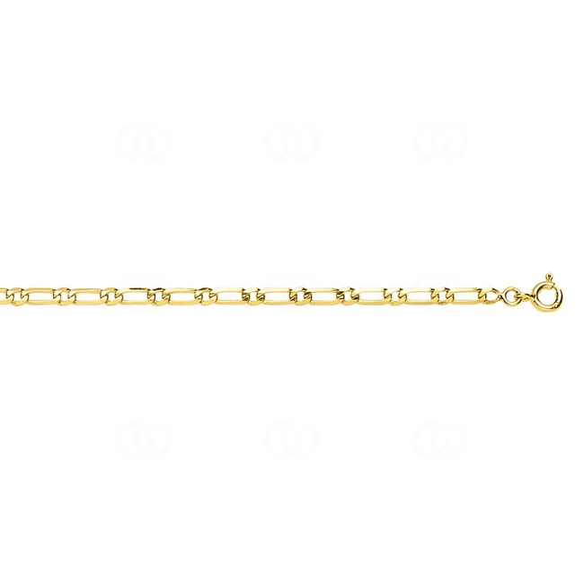 Collier figaro ouverte 1+1 or jaune 750/18 ct 3mm - 518.3