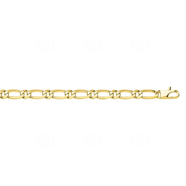 Extra Flat Figaro Chain 1+1 750/18 K Yellow Gold 6mm - 518.6