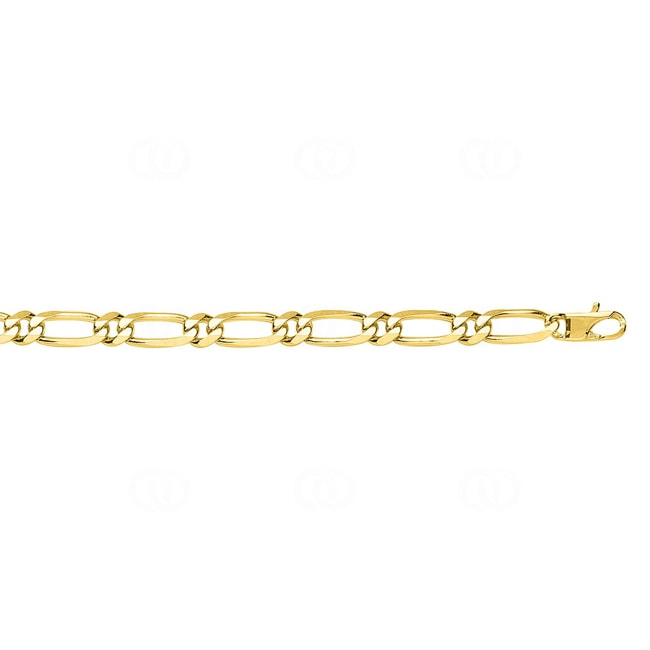 Collier figaro ouverte 1+1 or jaune 750/18 ct 7mm - 518.7