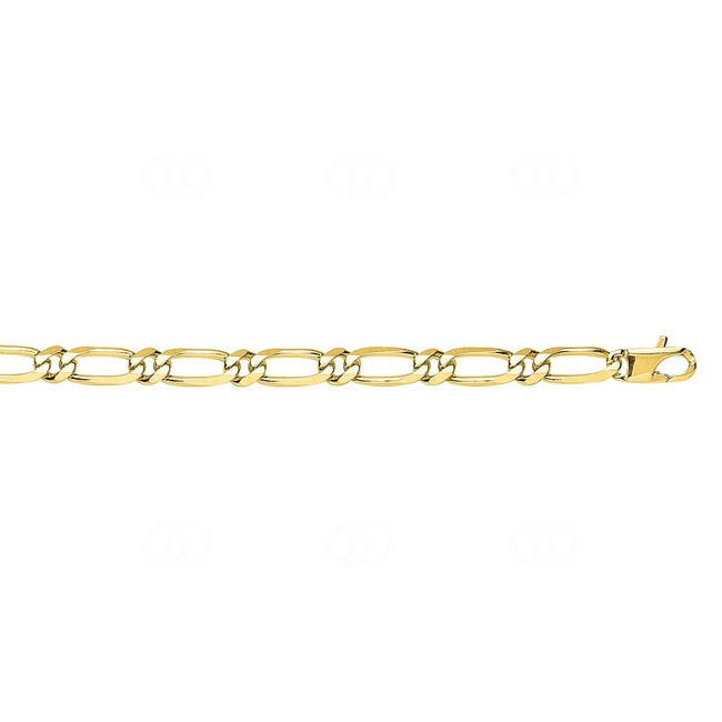 Collier figaro ouverte 1+1 or jaune 750/18 ct 8mm - 518.8