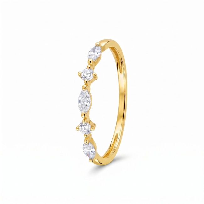 Bague or jaune 375/9 ct avec diamants de laboratoire 0.26 ct - 9KLGD155Y