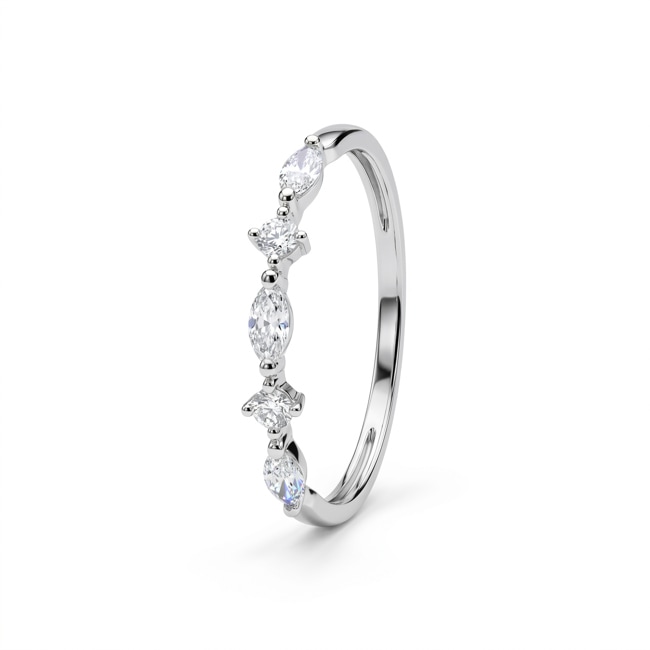 Bague or gris 375/9 ct avec diamants de laboratoire 0.26 ct - 9KLGD155W