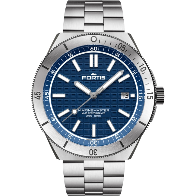 Fortis Marinemaster M-40 Ocean Blue Block Bracelet Fortis Marinemaster M-40 Ocean Blue Block Bracelet - F8120029