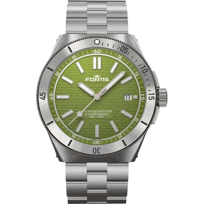 Fortis Marinemaster M-40 Woodpecker Green Block Bracelet Fortis Marinemaster M-40 Woodpecker Green Block Bracelet - F8120008