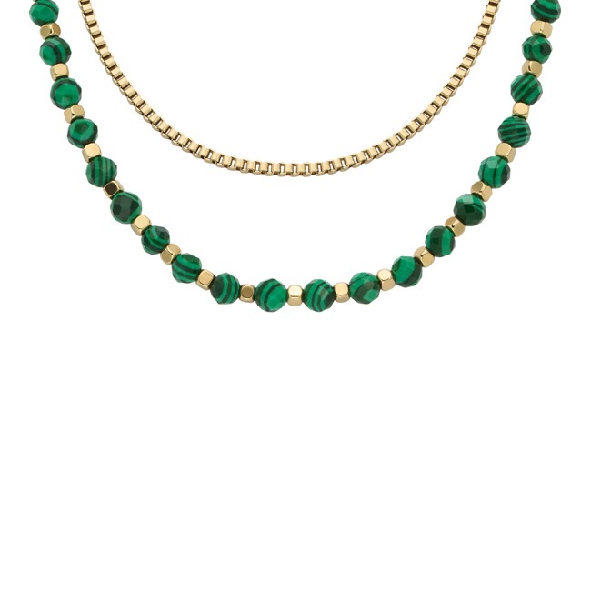 Fossil All Stacked Up Collier Beaded Double Vert - JA7246710