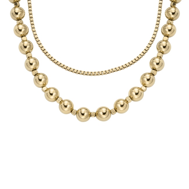 Fossil All Stacked Up Collier Beaded Double Doré - JA7248710