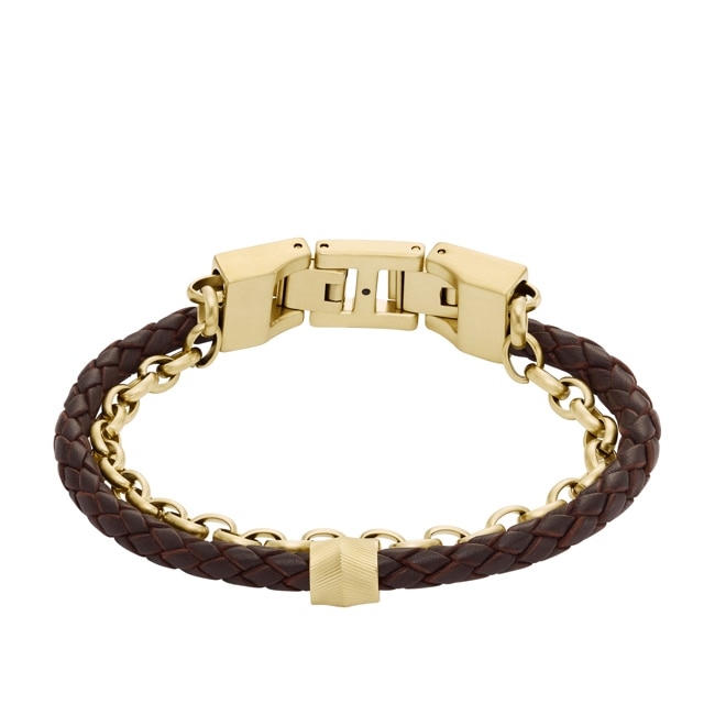 Fossil Bracelet All Stacked Up Cuir Marron - JF04555710