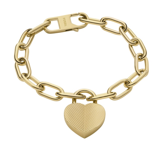 Fossil Armband Harlow Linear Texture Heart Vergoldet - JF04658710