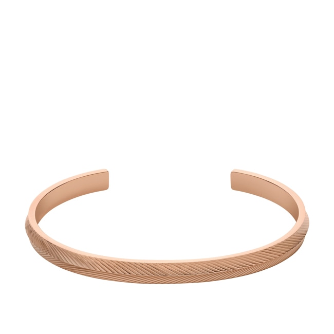 Fossil Cuff Bracelet Harlow Linear Texture Rose - JF04661791
