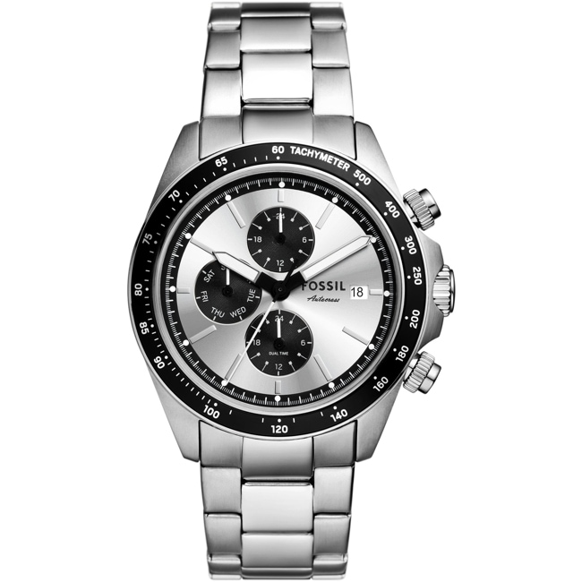 Fossil Autocross Dual Time Chrono Silbrig - FS6124