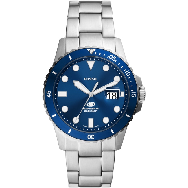 Fossil Blue Dive Date Silver / Blue 42mm - FS6029
