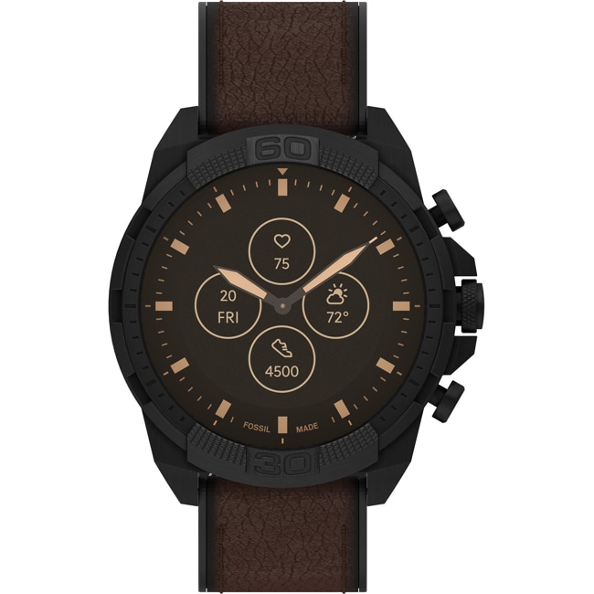 Fossil Bronson Hybrid Smartwatch HR Leder braun - FTW7057