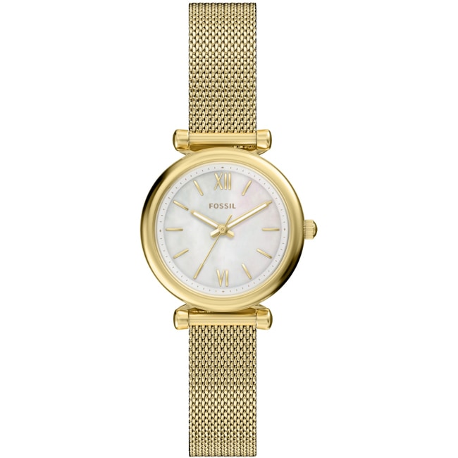 Fossil Carlie Mini Mesh Goldig / Perlmutt - ES5462