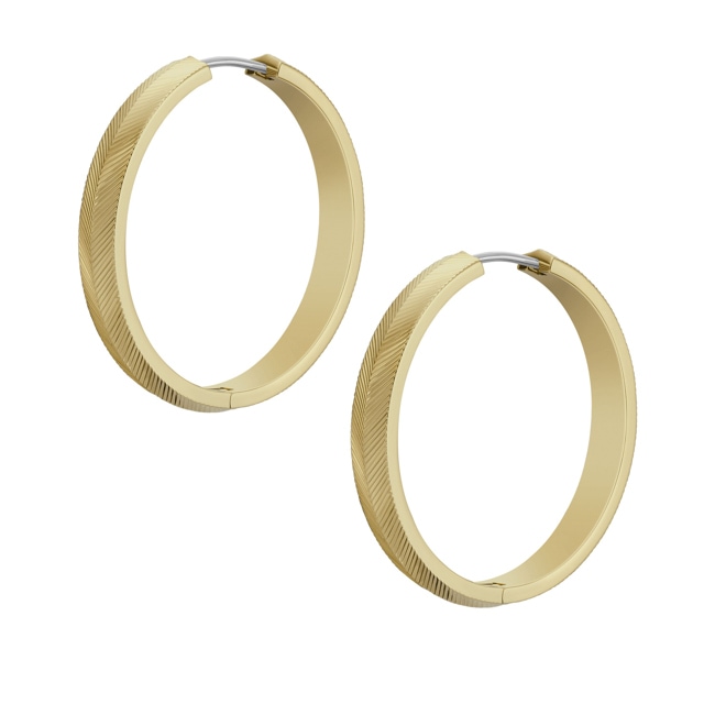 Fossil Hoop Earrings Harlow Linear Texture Gold - JF04538710