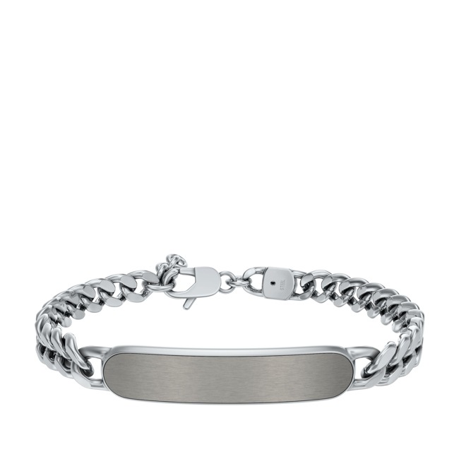 Fossil Ellis Armband aus Edelstahl mit ID-Plakette - JF04982998