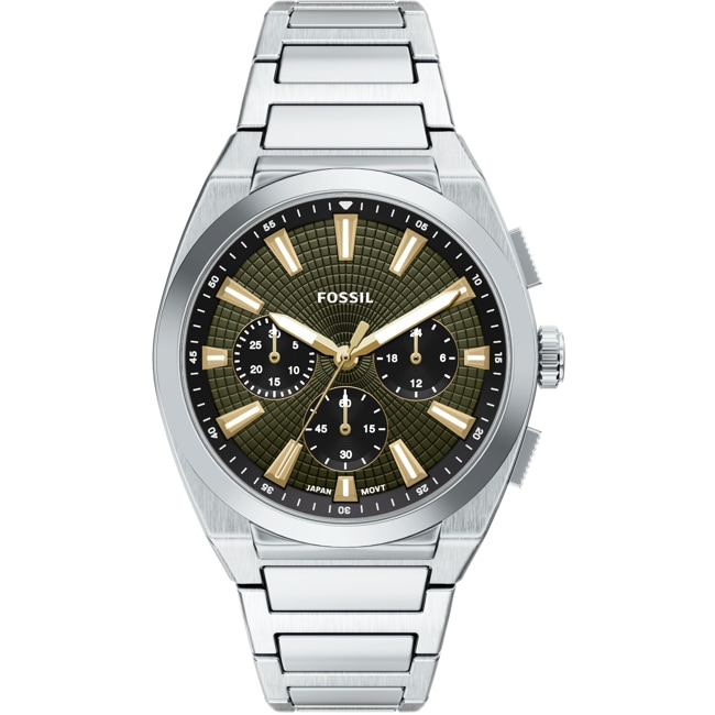 Fossil Everett Chronograph Silvery / Green 44mm - FS6183