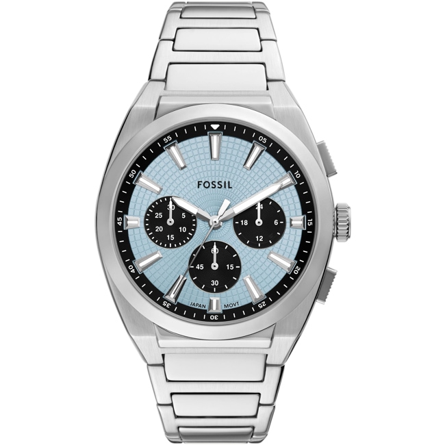Fossil Everett Chronograph Silbrig / Hellblau 44mm - FS6105