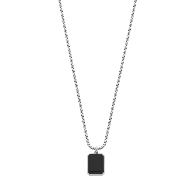 Fossil Chain Necklace All Stacked Up Black Agate - JF04601040